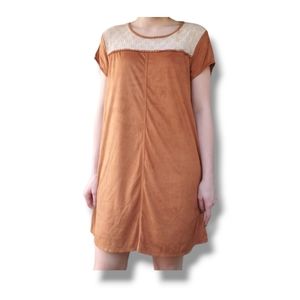 Taylor & Sage extra large soft brown dress with front lace
